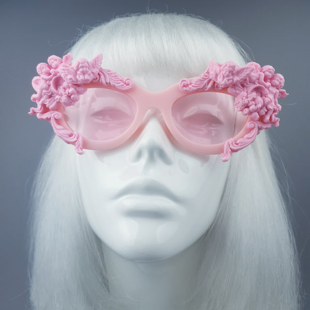 "Azrael" Pastel Pink Cherub & Filigree Sunglasses