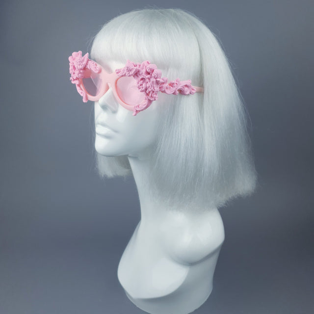 "Azrael" Pastel Pink Cherub & Filigree Sunglasses