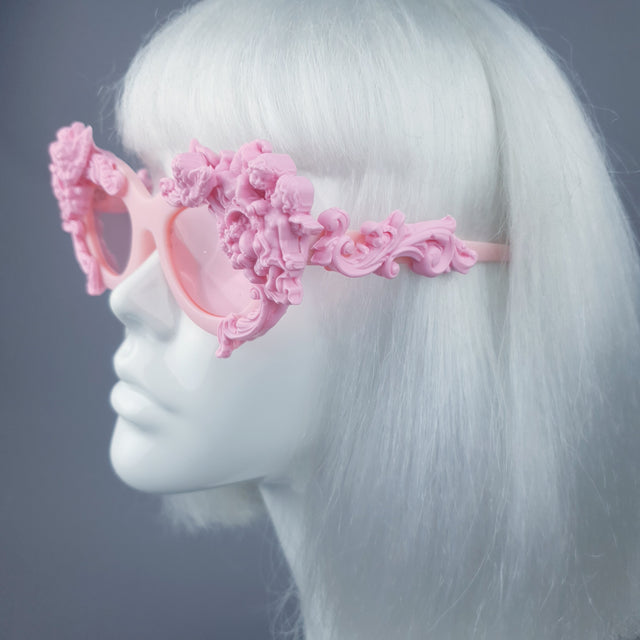 "Azrael" Pastel Pink Cherub & Filigree Sunglasses