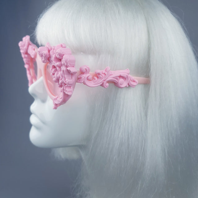 "Azrael" Pastel Pink Cherub & Filigree Sunglasses