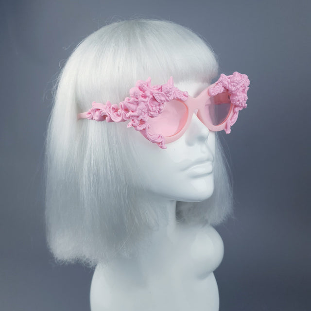 "Azrael" Pastel Pink Cherub & Filigree Sunglasses