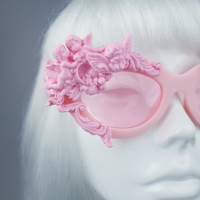 "Azrael" Pastel Pink Cherub & Filigree Sunglasses