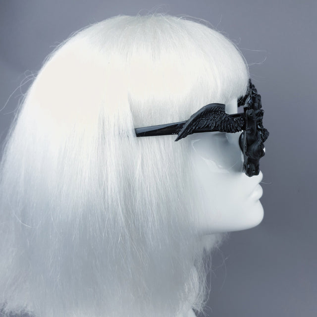 "Uriel" Black Filigree Cherub Angel Sunglasses
