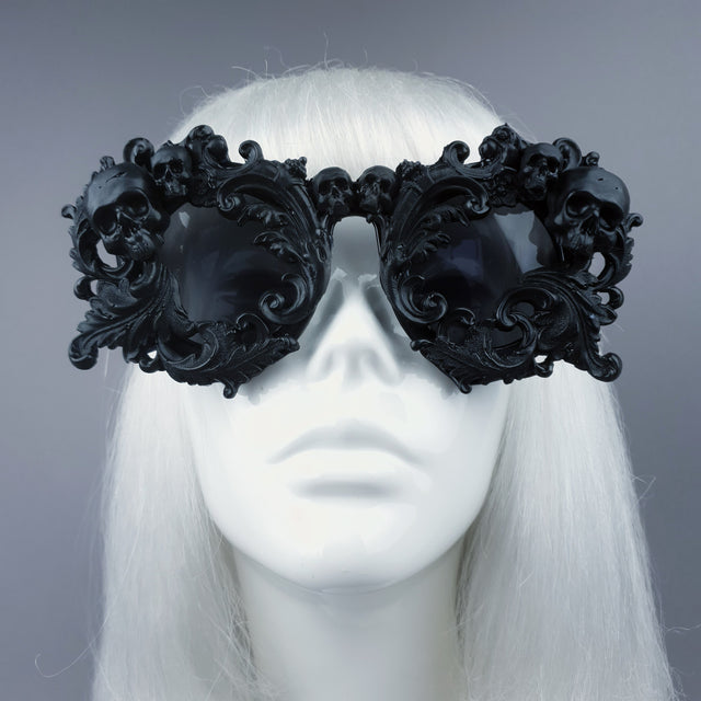 "Mabuz" Black Skull & Filigree Sunglasses