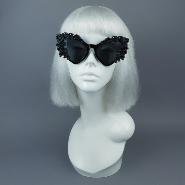 "Conspiracy" Black Filigree 666 Sunglasses