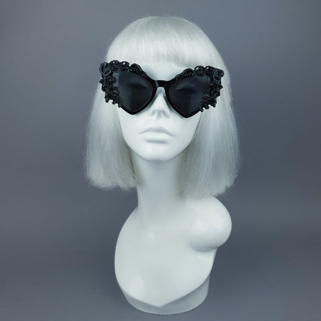 "Conspiracy" Black Filigree 666 Sunglasses