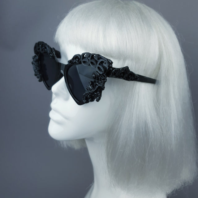 "Conspiracy" Black Filigree 666 Sunglasses