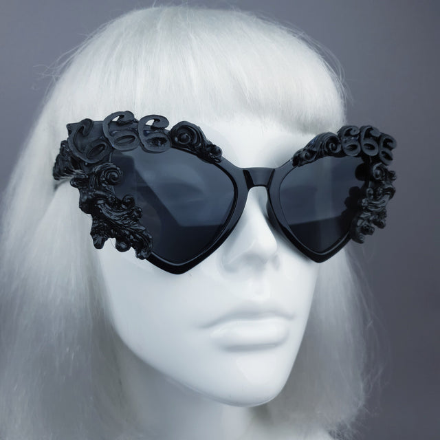 "Conspiracy" Black Filigree 666 Sunglasses