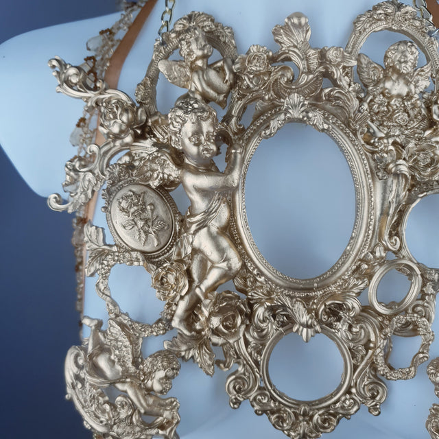 "Celeste" Gold Filigree & Beading Jewellery Harness with Nipple Pasties