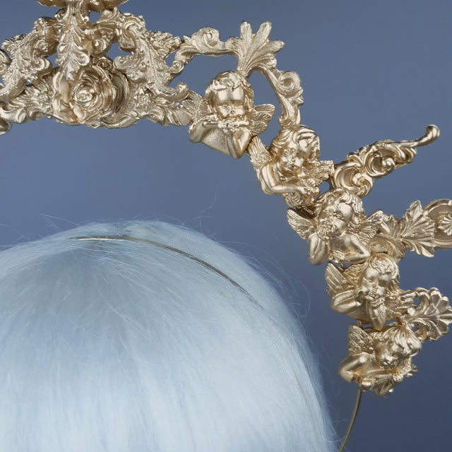 "Luz" Gold Cherub Filigree Halo