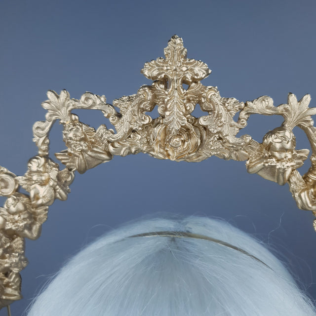 "Luz" Gold Cherub Filigree Halo
