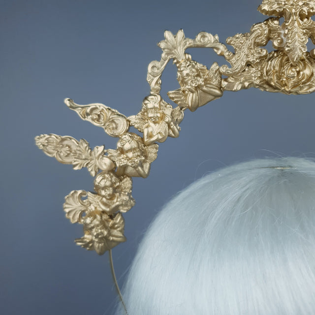 "Luz" Gold Cherub Filigree Halo