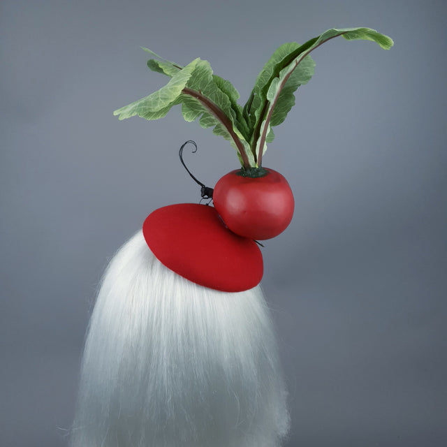 "Buba" Red Beetroot & Bug Fascinator Hat