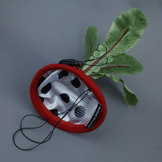 "Buba" Red Beetroot & Bug Fascinator Hat