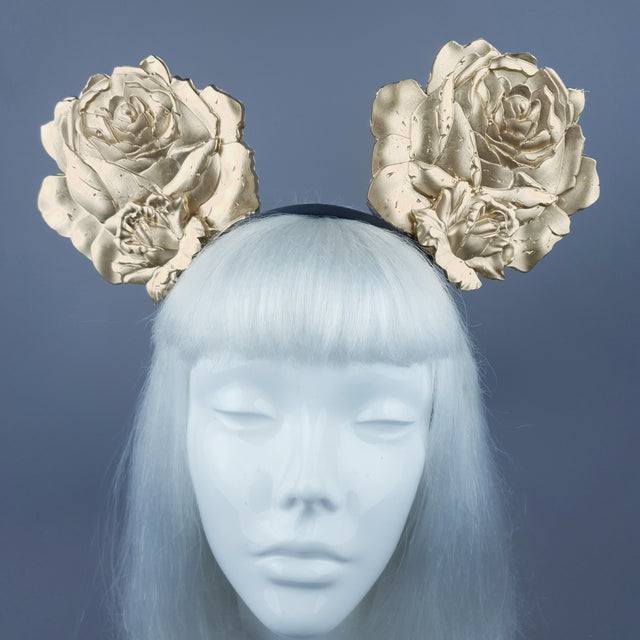 "Oreille" Giant Gold Rose Ears Headband