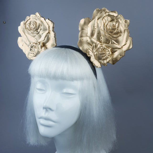 "Oreille" Giant Gold Rose Ears Headband