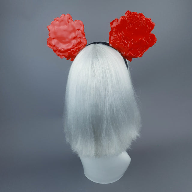 "Oreille" Giant Red Rose Ears Headband