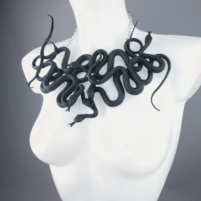"Pantherophis" Nest of Black Snakes Necklace 4