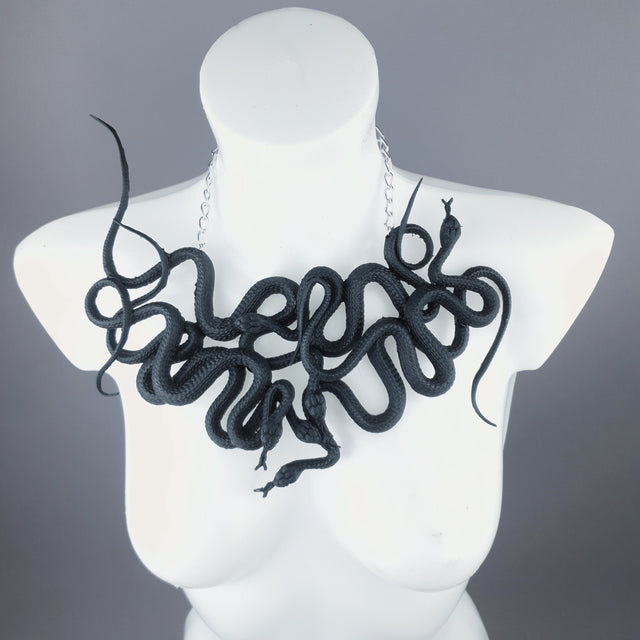 "Pantherophis" Nest of Black Snakes Necklace 4