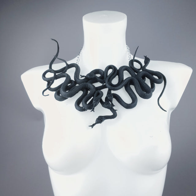 "Pantherophis" Nest of Black Snakes Necklace 4