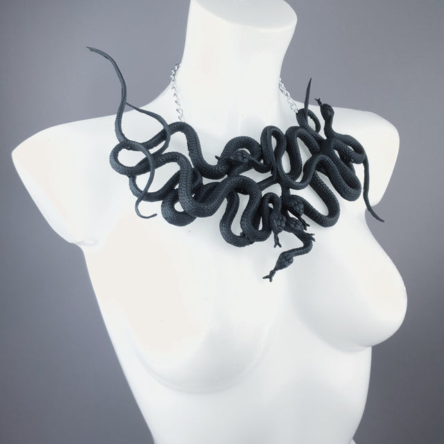 "Pantherophis" Nest of Black Snakes Necklace 4