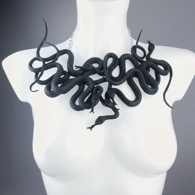 "Pantherophis" Nest of Black Snakes Necklace 4
