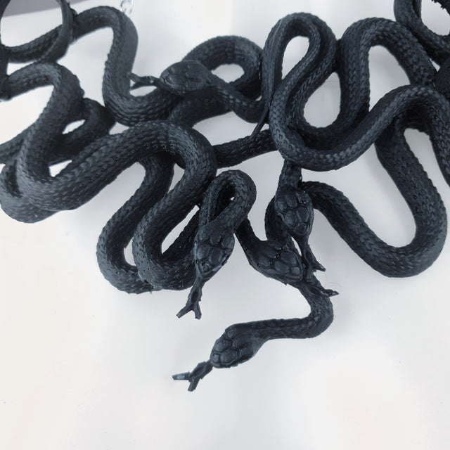 "Pantherophis" Nest of Black Snakes Necklace 4