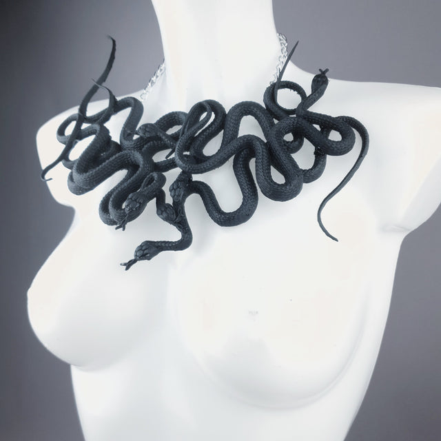 "Pantherophis" Nest of Black Snakes Necklace 4