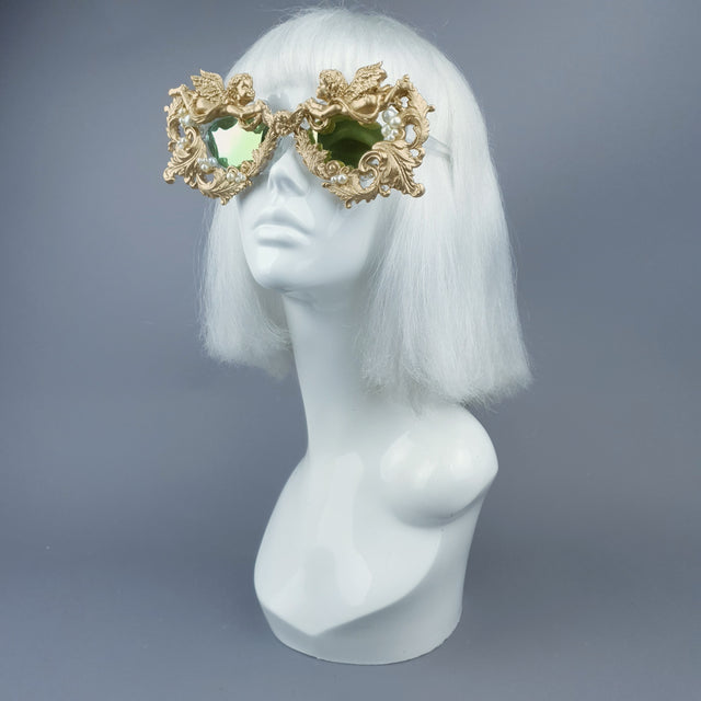 "Talulla" Gold Cherub, Pearls & Filigree Sunglasses