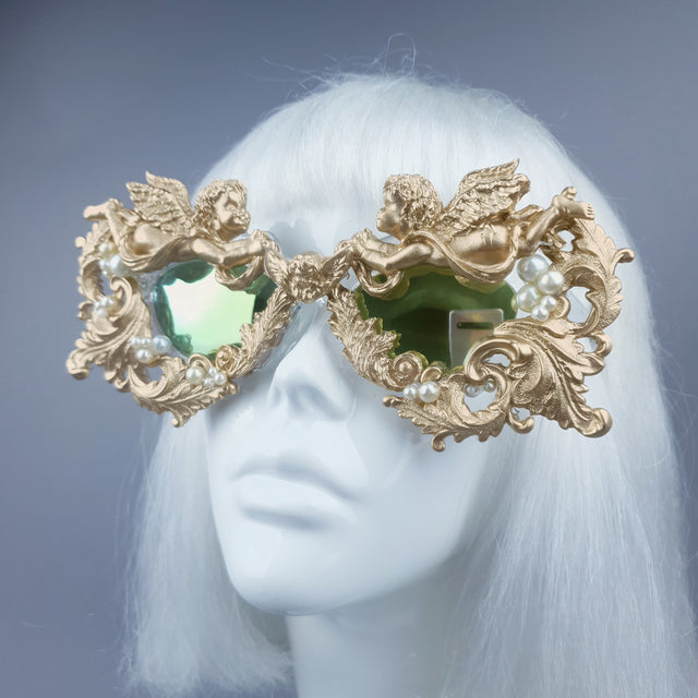 "Talulla" Gold Cherub, Pearls & Filigree Sunglasses