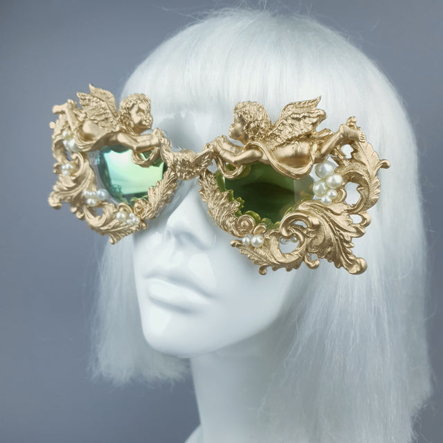 "Talulla" Gold Cherub, Pearls & Filigree Sunglasses