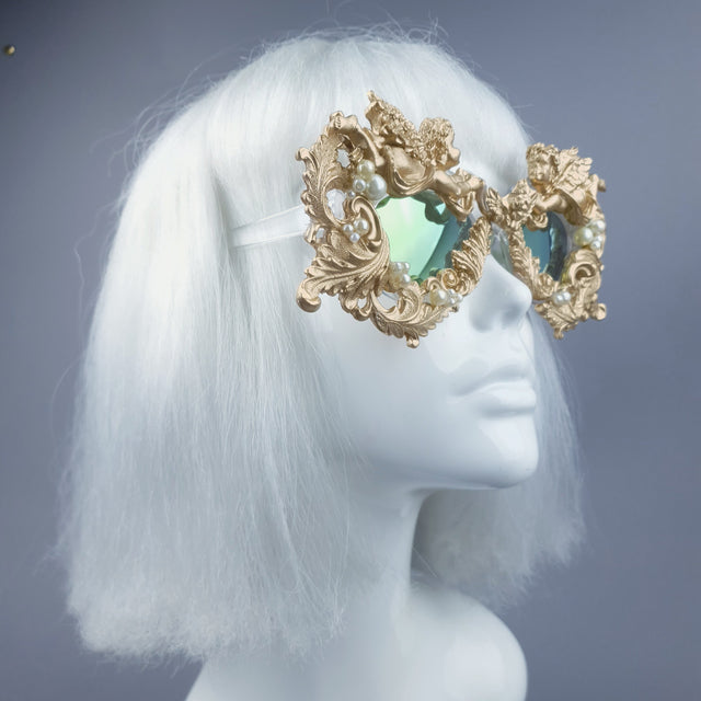"Talulla" Gold Cherub, Pearls & Filigree Sunglasses