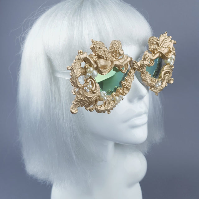 "Talulla" Gold Cherub, Pearls & Filigree Sunglasses