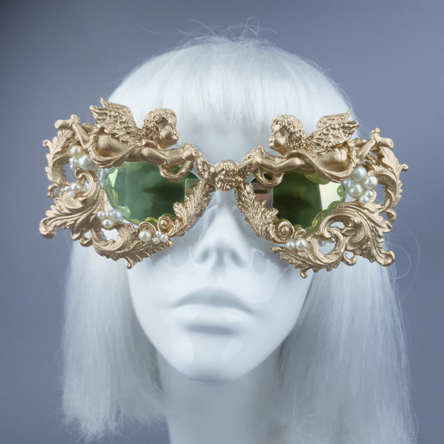 "Talulla" Gold Cherub, Pearls & Filigree Sunglasses