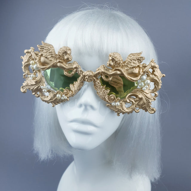 "Talulla" Gold Cherub, Pearls & Filigree Sunglasses
