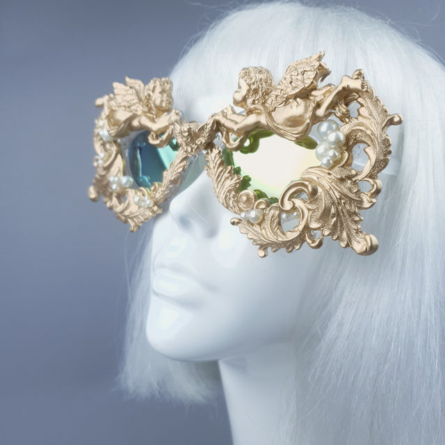 "Talulla" Gold Cherub, Pearls & Filigree Sunglasses