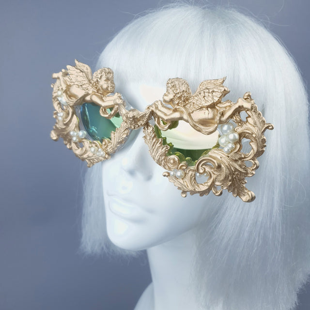 "Talulla" Gold Cherub, Pearls & Filigree Sunglasses