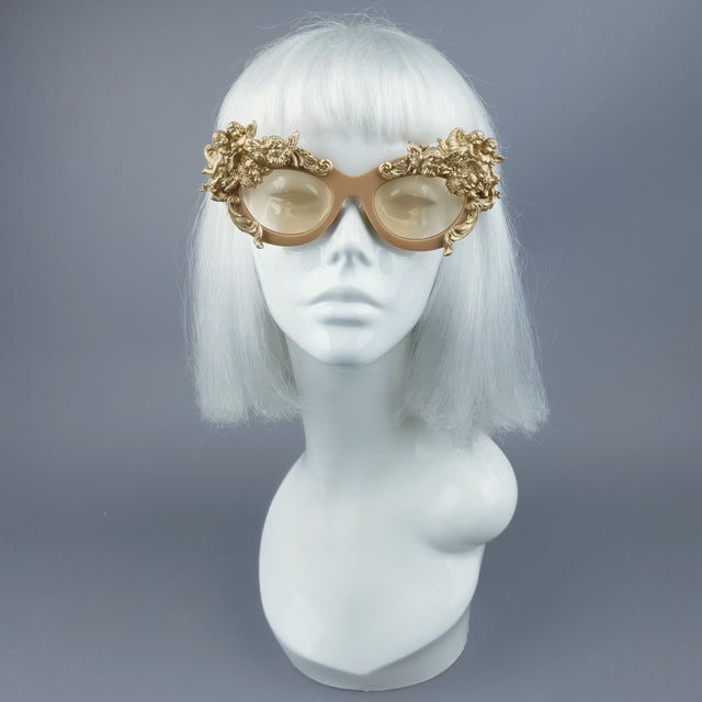 "Azrael" Gold Cherub & Filigree Sunglasses