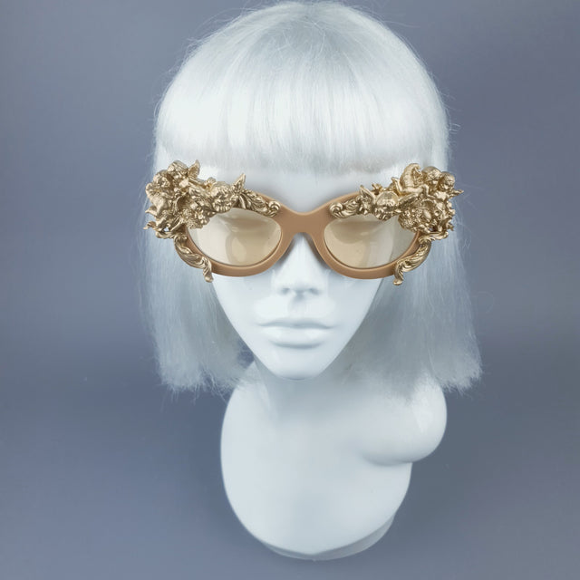 "Azrael" Gold Cherub & Filigree Sunglasses