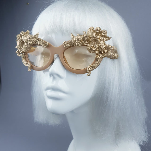 "Azrael" Gold Cherub & Filigree Sunglasses