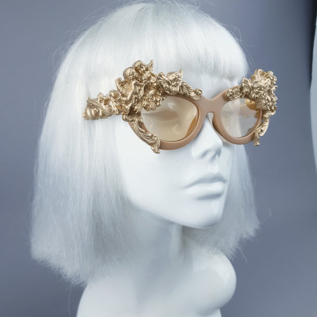 "Azrael" Gold Cherub & Filigree Sunglasses