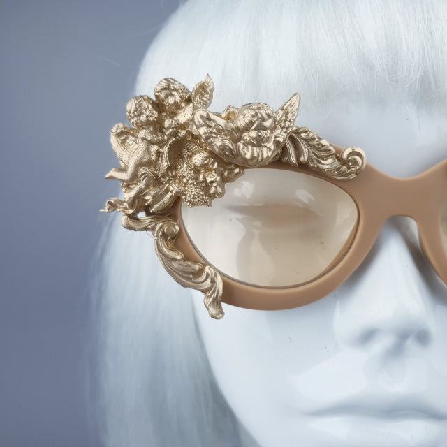 "Azrael" Gold Cherub & Filigree Sunglasses