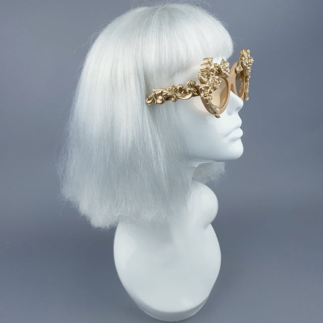 "Azrael" Gold Cherub & Filigree Sunglasses