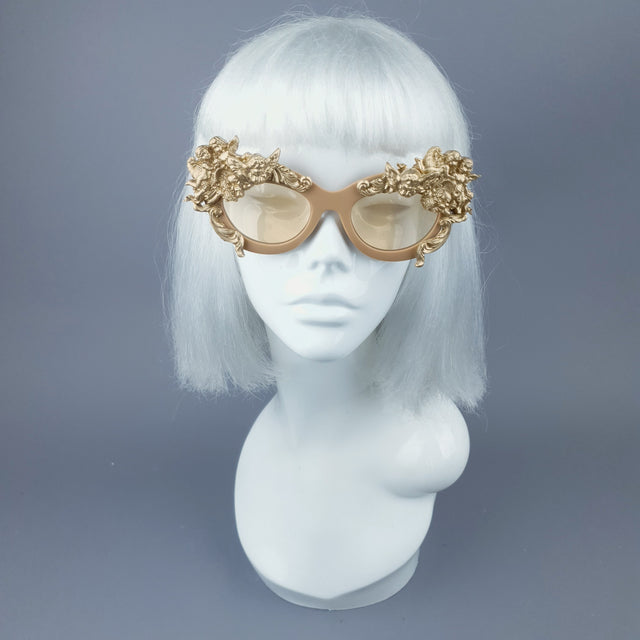 "Azrael" Gold Cherub & Filigree Sunglasses