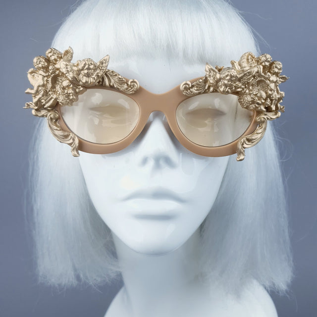 "Azrael" Gold Cherub & Filigree Sunglasses