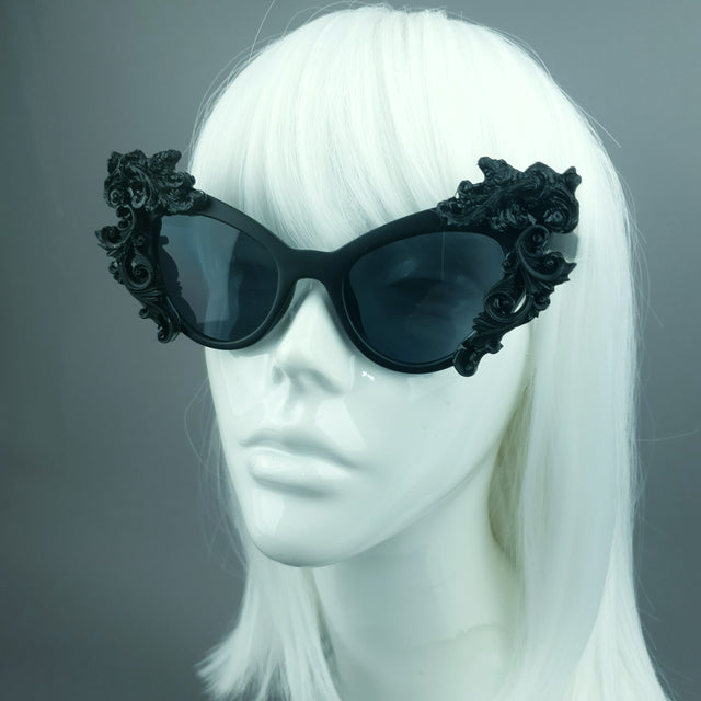 "Ophelia" Black Filigree Sunglasses