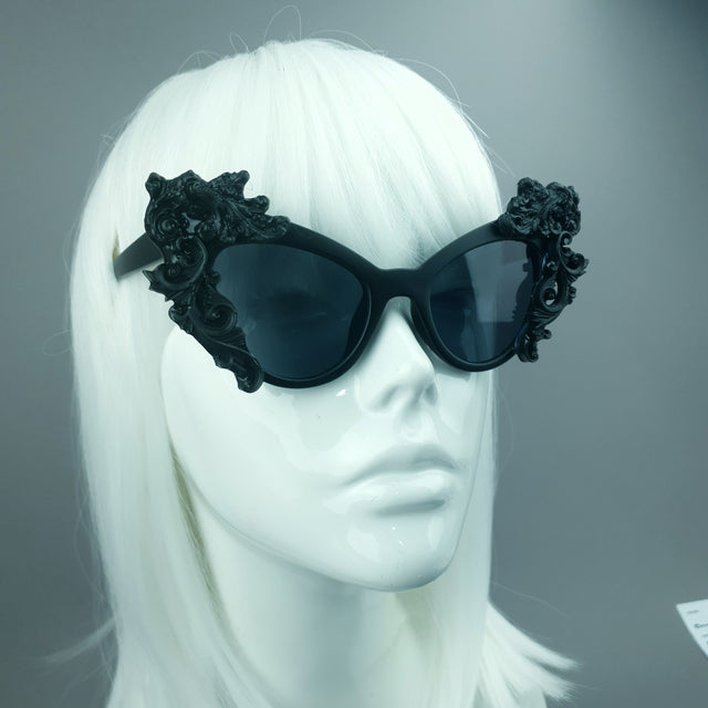 "Ophelia" Black Filigree Sunglasses