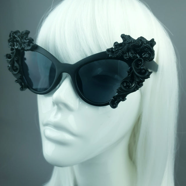 "Ophelia" Black Filigree Sunglasses