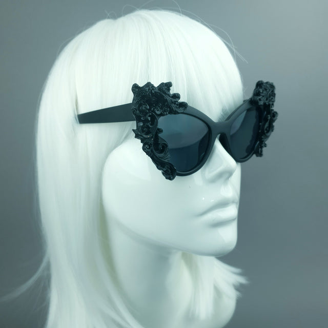 "Ophelia" Black Filigree Sunglasses