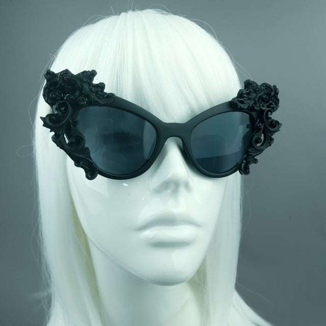 "Ophelia" Black Filigree Sunglasses